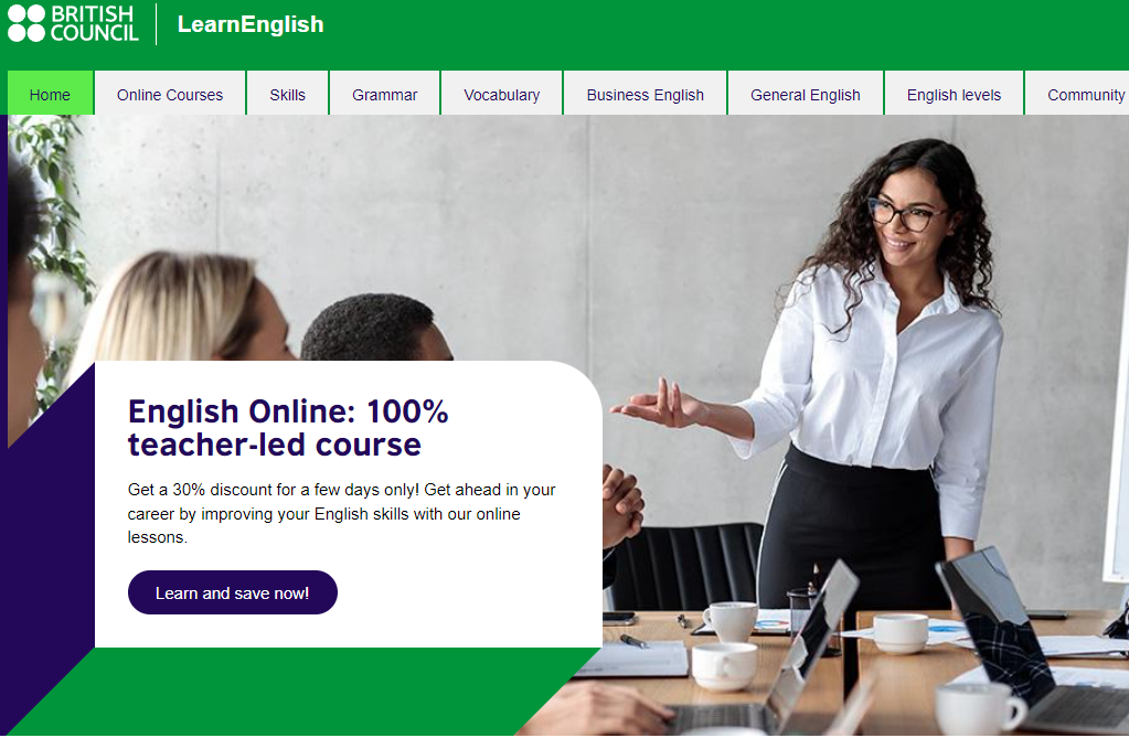 Trang web học tiếng anh British Council