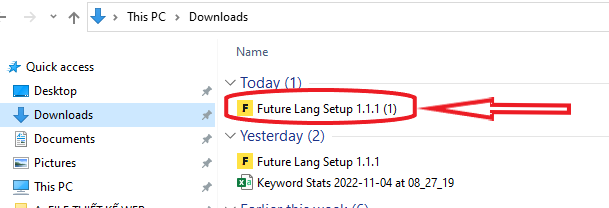 Tiến hành cài đặt app future Lang